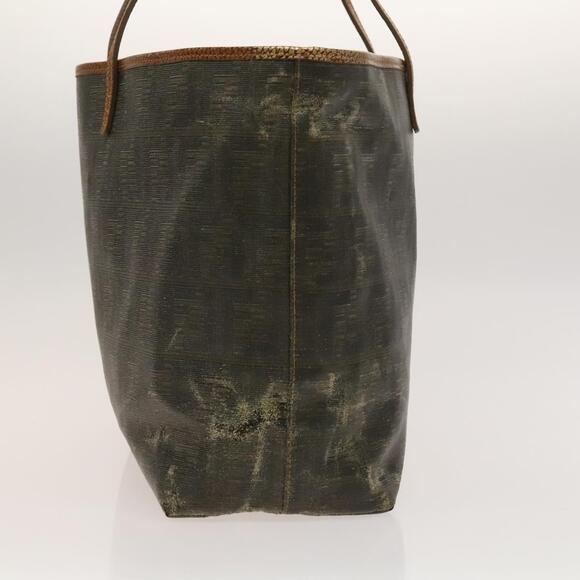 FENDI Zucca Canvas Tote Bag Coated Canvas Brown Khaki - Picture 5 of 12